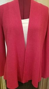 Eileen Fisher Dark Pink Open Fitted Cardigan